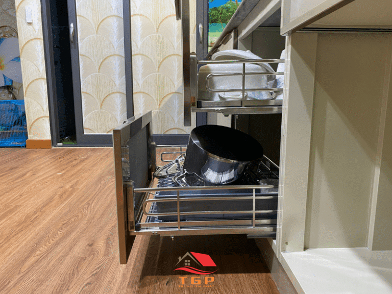 Tủ bếp inox cánh kính MaxEu màu be (8)