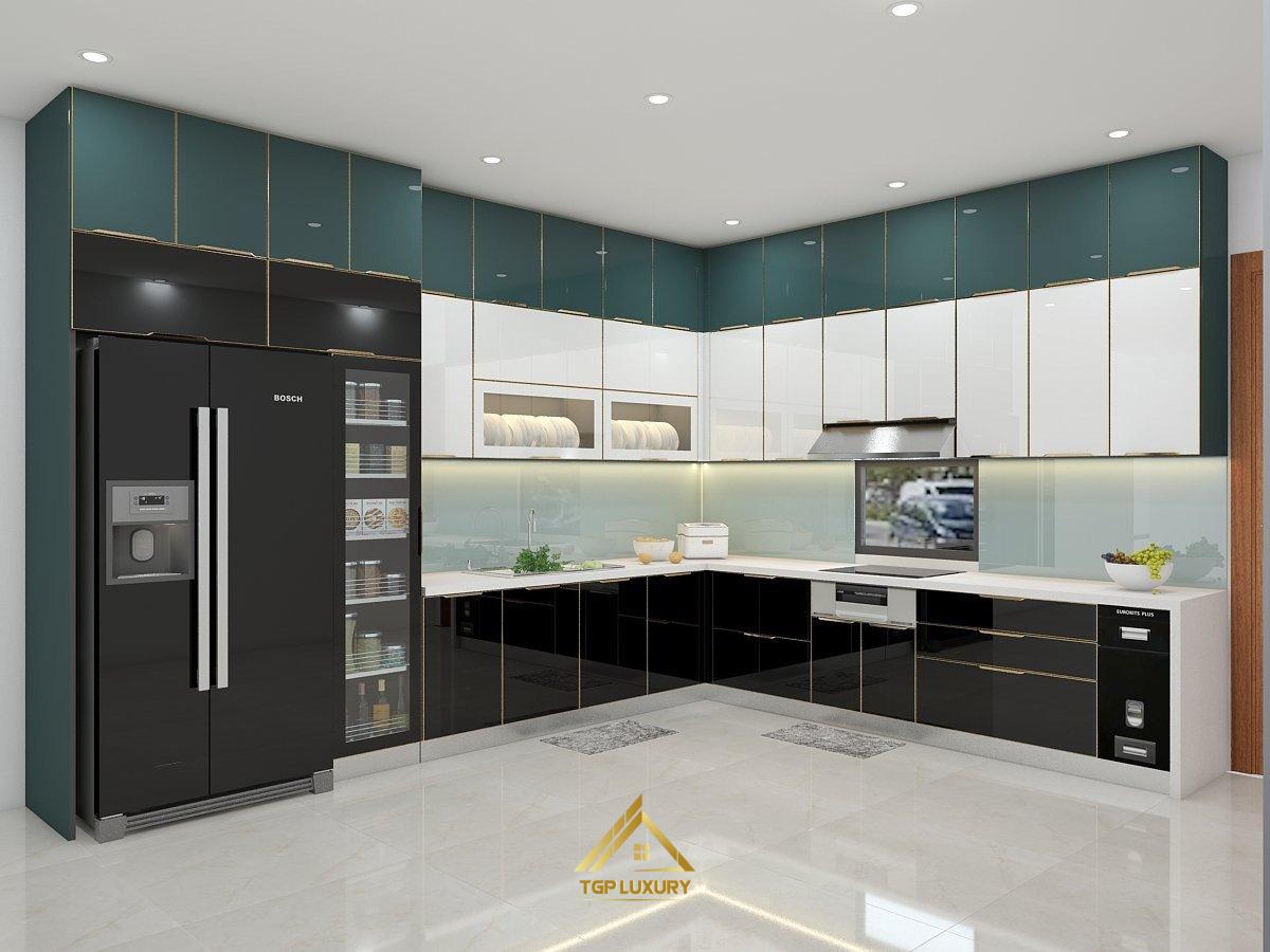 Tủ bếp cánh kính - mã CK08 - Nội thất Bếp xinh - Nội thất & Tủ bếp
