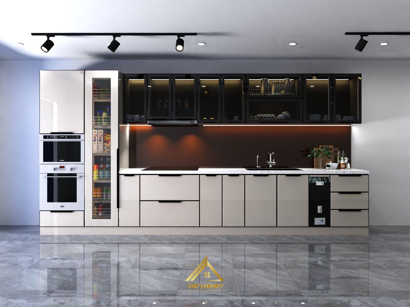 Tủ bếp Inox cánh kính INX-248 cao cấp, giá tốt nhất thị trường