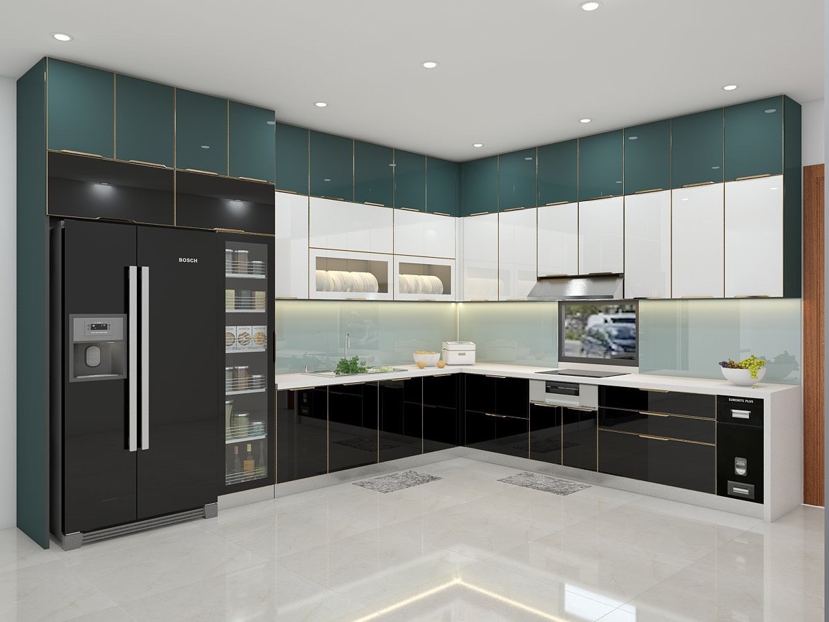Tủ bếp cánh kính - mã CK08 - Nội thất Bếp xinh - Nội thất & Tủ bếp