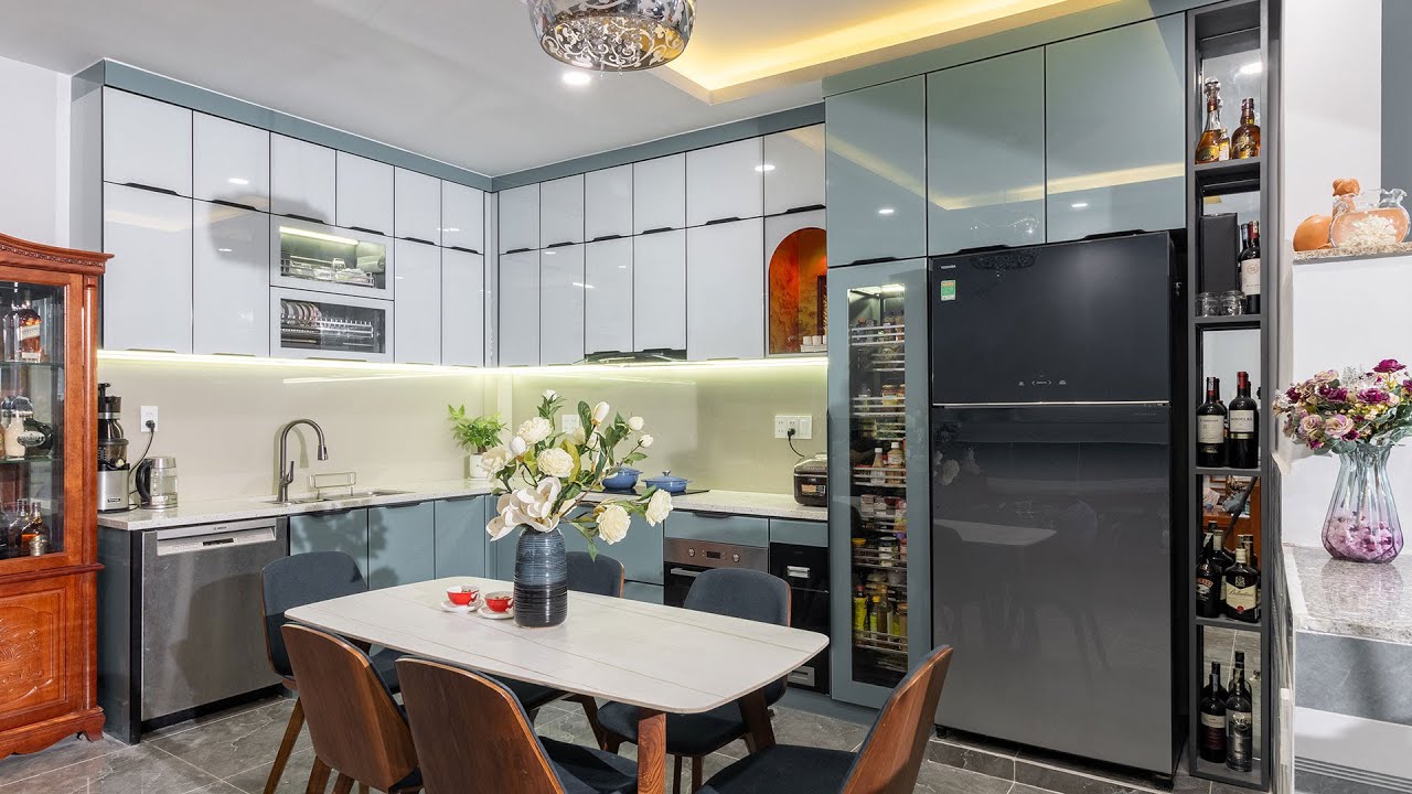 Thiết kế thi công tủ bếp inox cánh kính - Nhà Bè, TP Hồ Chí Minh
