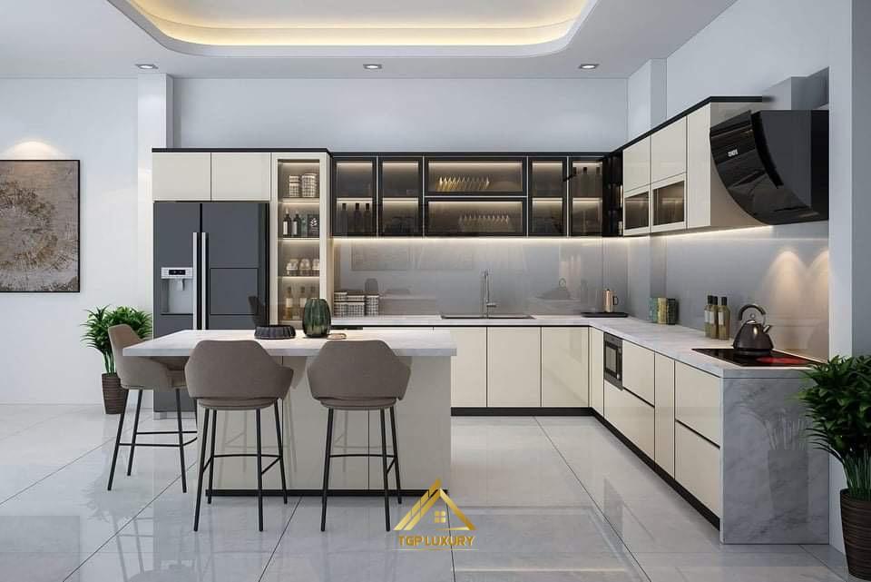 Tủ bếp Inox cánh kính INX-259 cao cấp, giá tốt nhất thị trường